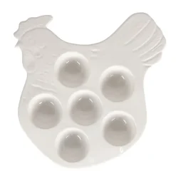 Schaal voor 6 eieren Kip wit