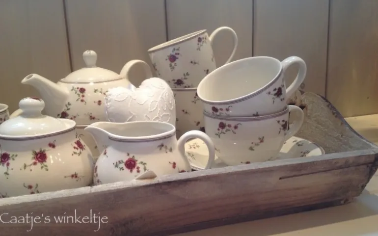 Servies La petite rose kop en schotel