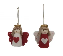 Set engeltjes rood/wit 7 cm