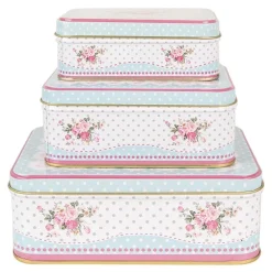 Set van 3 blikken blauw/roze