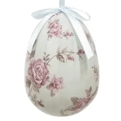 Set van 2 decoratie hangers ei grijs/groen 9*12