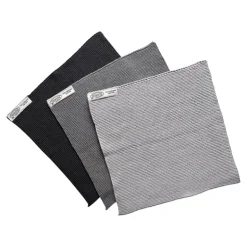 Set van 3 gebreide vaatdoeken Steel grey combi