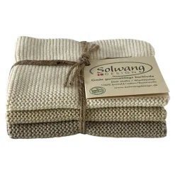 Set van 3 gebreide vaatdoeken Light khaki