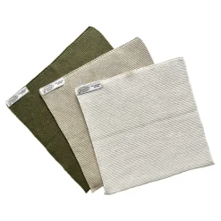 Set van 3 gebreide vaatdoeken Nature/olive