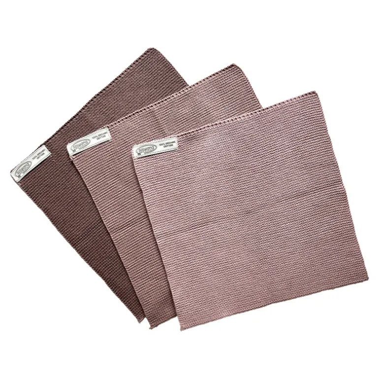 Set van 3 gebreide vaatdoeken Dusty rose combi
