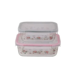 Set van 2 glazen schalen roosjes Lisa