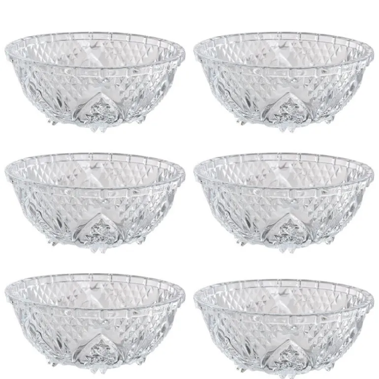 Set van 6 glazen serveer/dessert kommen