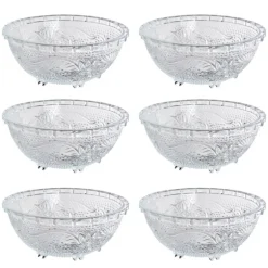 Set van 6 glazen serveer/dessert kommen