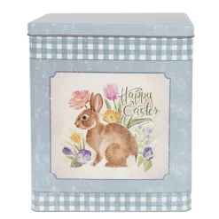 Set van 2 grote blikken blauw en roze konijn