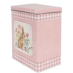 Set van 2 grote blikken blauw en roze konijn