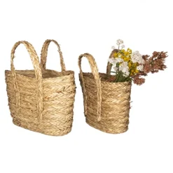 Set van 2 manden met hengsels ovaal