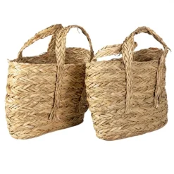 Set van 2 manden met hengsels ovaal