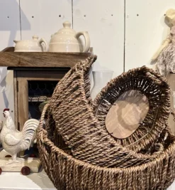 Set van 3 rotan opberg/broodmandjes