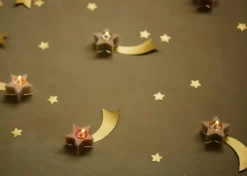 Set van 5 ster waxinelichtjes groen