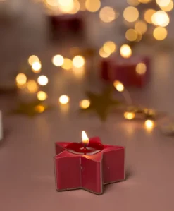 Set van 5 ster waxinelichtjes rood