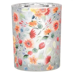 Set van 2 waxinelichthouders bloemetjes