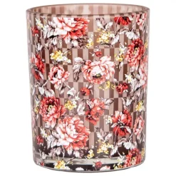 Set van 2 waxinelichthouders pioenrozen