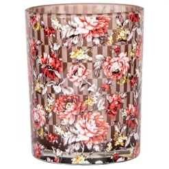 Set van 2 waxinelichthouders pioenrozen