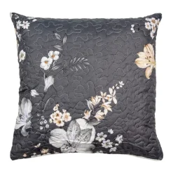 Sierkussenhoes bloemen grijs/beige 50*50