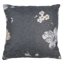 Sierkussenhoes bloemen grijs/beige 40*40