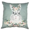 Sierkussenhoes konijn met rozen groen