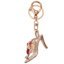 Sleutel / tashanger pump wit/roze