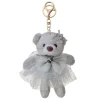 Sleutel-tashanger beertje grijs 15cm