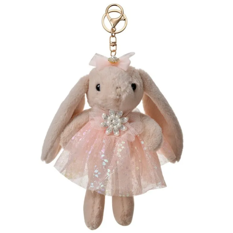 Sleutel-tashanger konijn beige 22cm