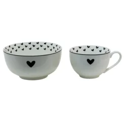 Soep/serveer kom Love Birds hartjes 14*7