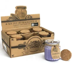 Sojawas kaars in glazen pot Lavendel