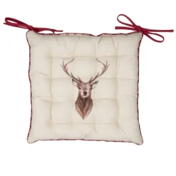 Stoelkussen met foam Kerst Cosy Lodge