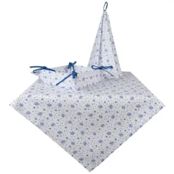 Stoelkussen met foam roosjes blauw