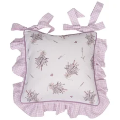 Stoelkussenhoes met ruche Lavender Garden