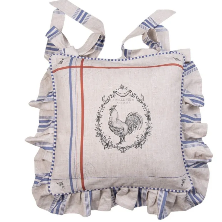 Stoelkussenhoes met ruche Haan Devine French Rooster