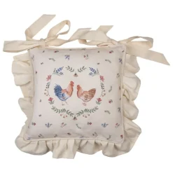 Stoelkussenhoes met ruche Chicken and Rooster