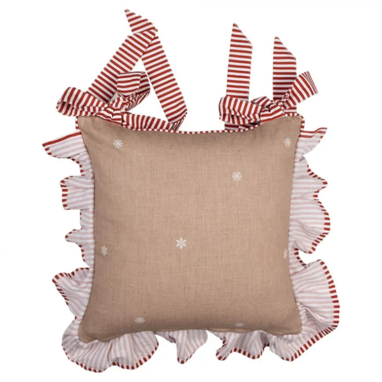 Stoelkussenhoes met ruche Kerst Gingerbread