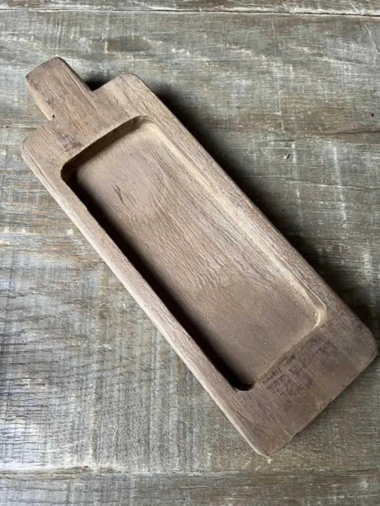 Stoer houten bakje (M) 35*12*4