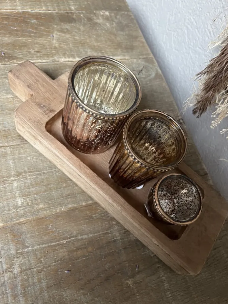 Stoer houten bakje (M) 35*12*4