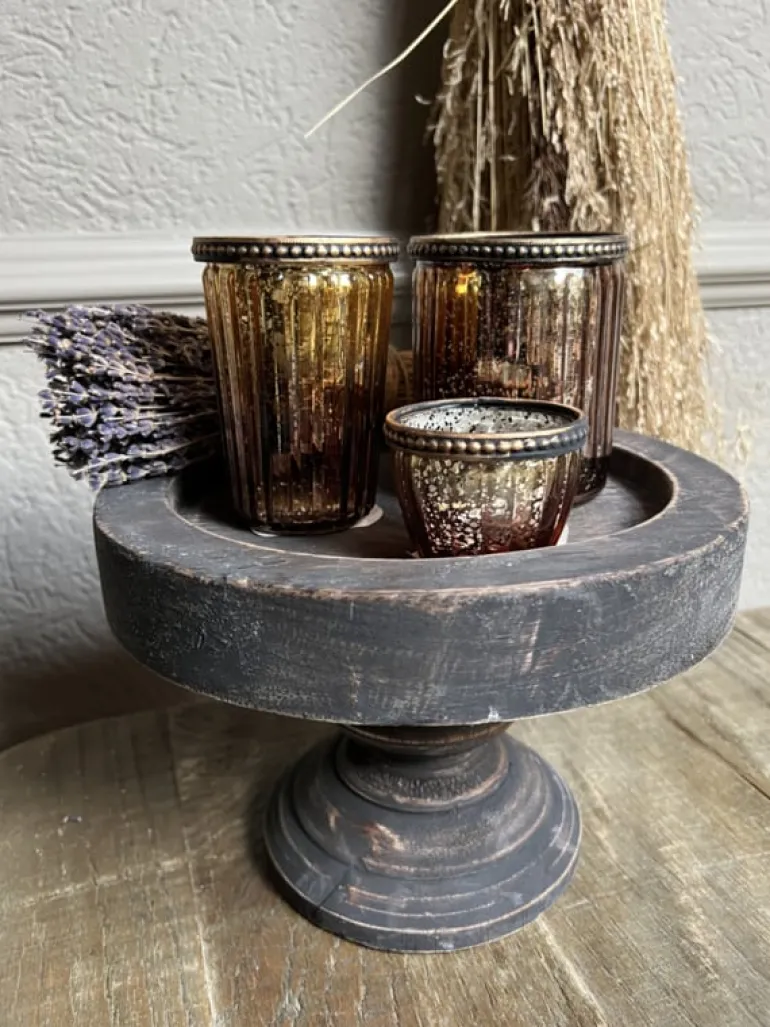 Stoer houten plateau zwart 24*16