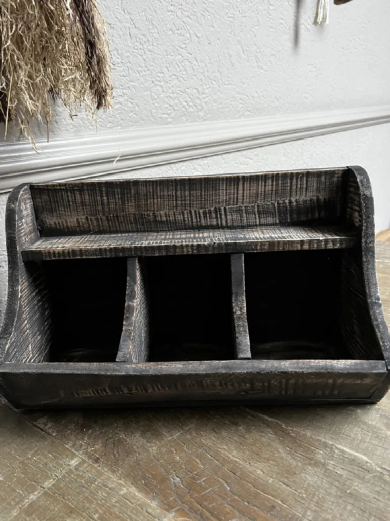 Stoer landelijk gruttersbakje vergrijsd 21*35*15