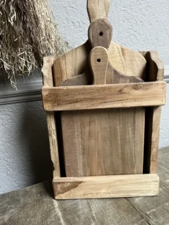 Stoere decoratie houder met 3 planken 42*23*7