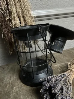 Stoere ijzeren lantaarn zwart 28*12