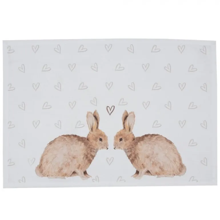 Stoffen placemats (6) Bunnies in Love