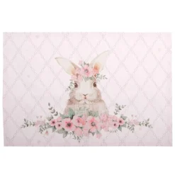Stoffen placemats (6) Floral Easter Bunny