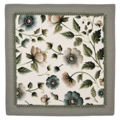 Stoffen servetten (6) Anemoon beige/groen