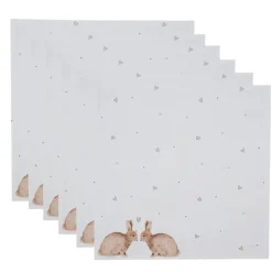 Stoffen servetten (6) Bunnies in Love