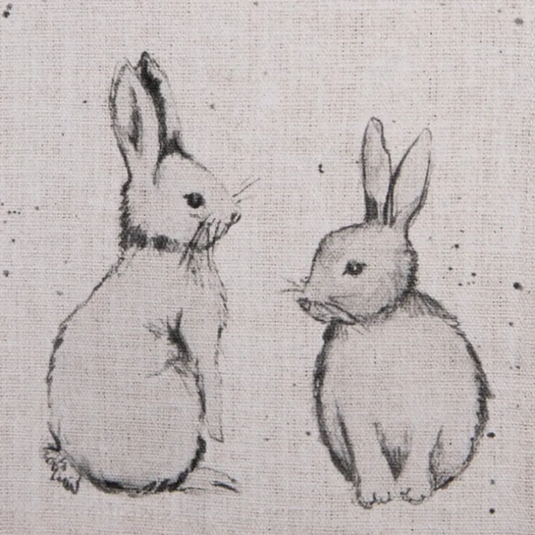 Stoffen servetten (6) Bunny bunnies