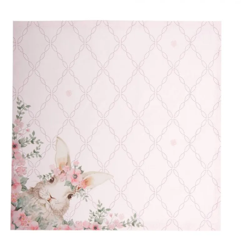 Stoffen servetten (6) Floral Easter Bunny