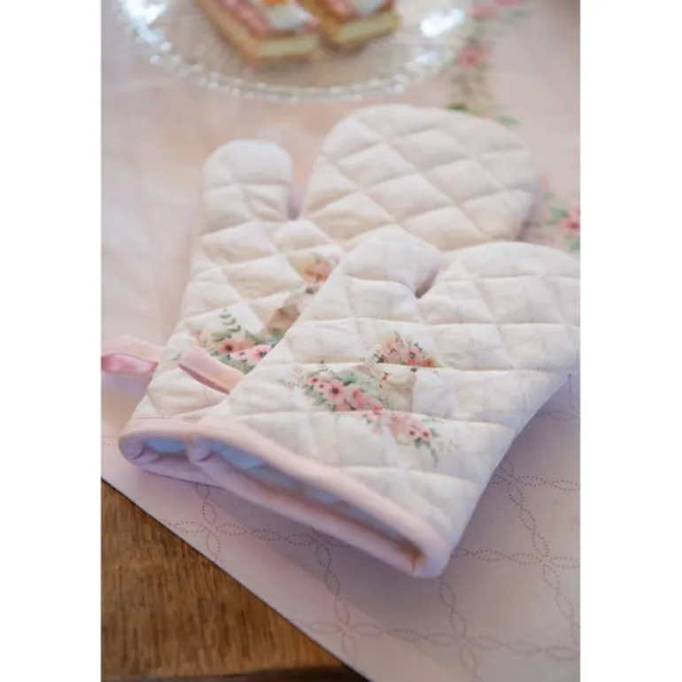 Stoffen servetten (6) Floral Easter Bunny