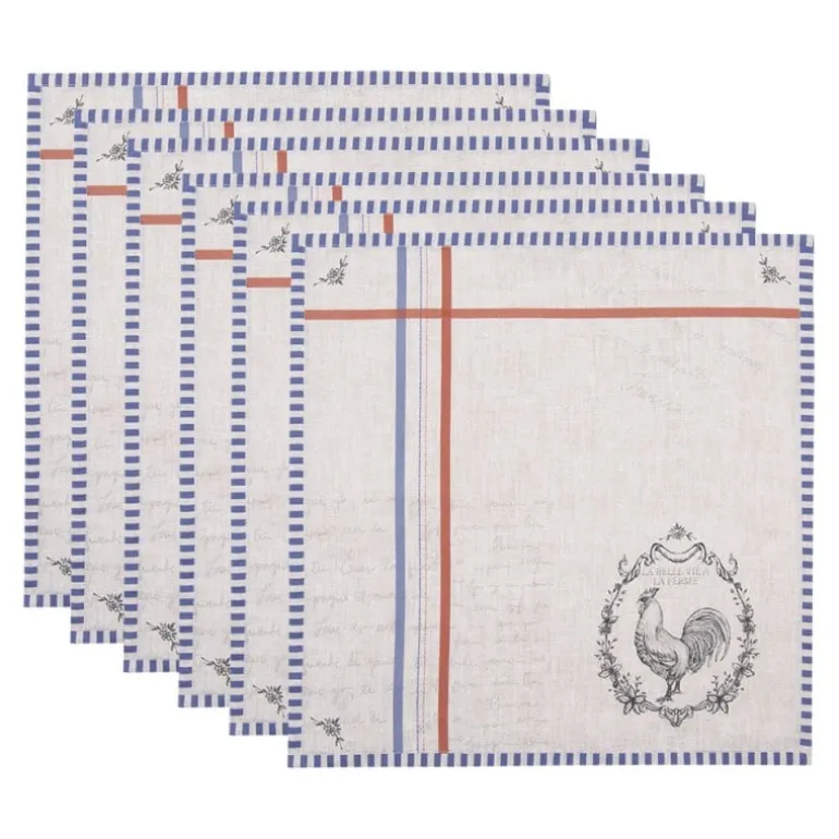 Stoffen servetten (6) Haan Devine French Rooster